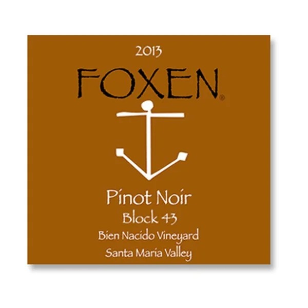 2013 Foxen Winery Pinot Noir Block 43 Bien Nacido Vineyard Santa Maria Valley