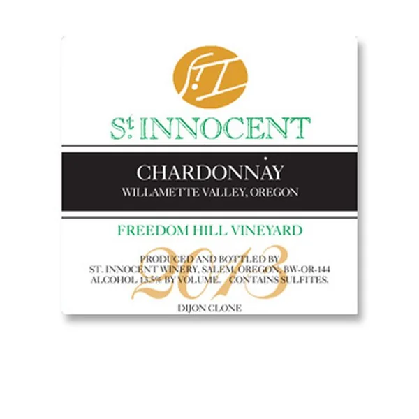 2013 St. Innocent Chardonnay Willamette Valley Freedom Hill Vineyard Dijon Clone