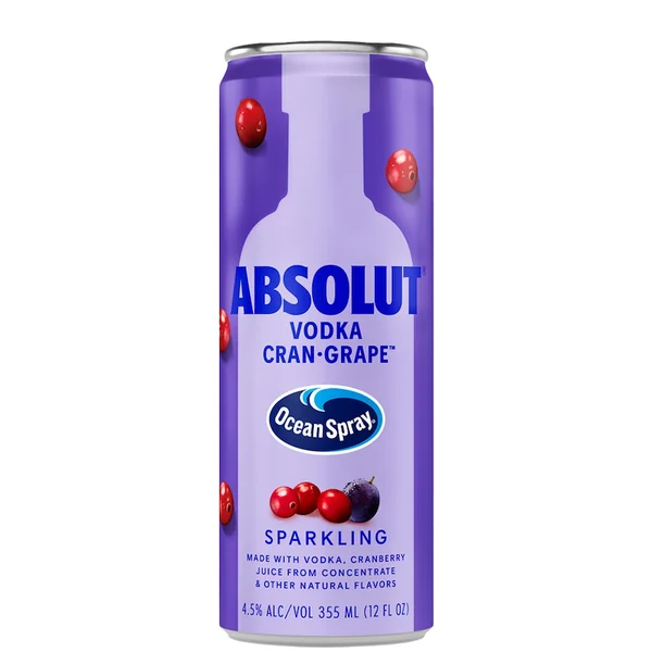 Absolut Cocktails Ocean Spray Vodka Cran•Grape NV 355ml