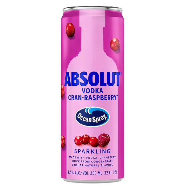 Absolut Cocktails Ocean Spray Vodka Cran•Raspberry NV 355ml
