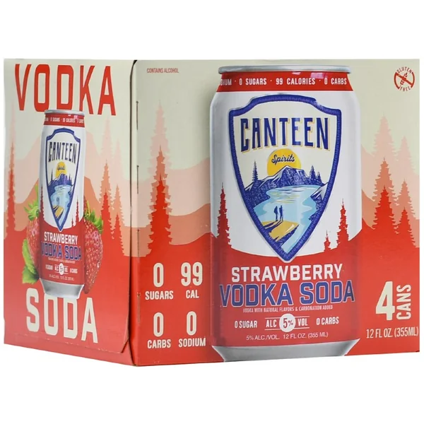 Canteen Strawberry Vodka Soda 4pk 12oz Can