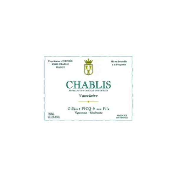 Gilbert Picq Chablis Vauclaire 2022 750ml