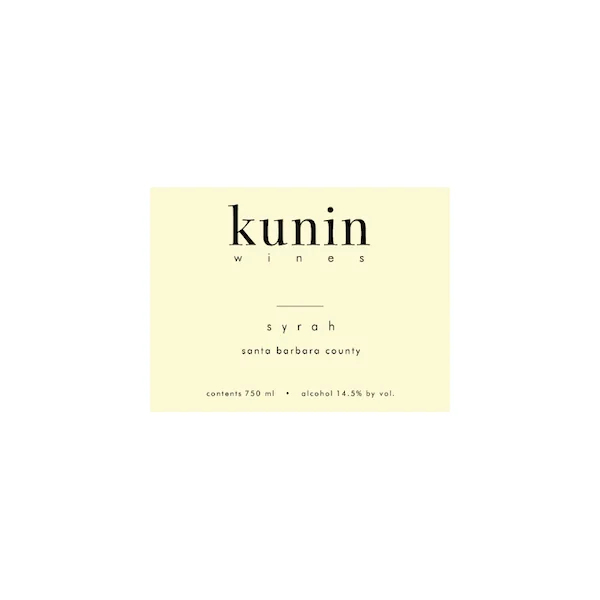 Kunin Syrah Santa Barbara County 2020 750ml