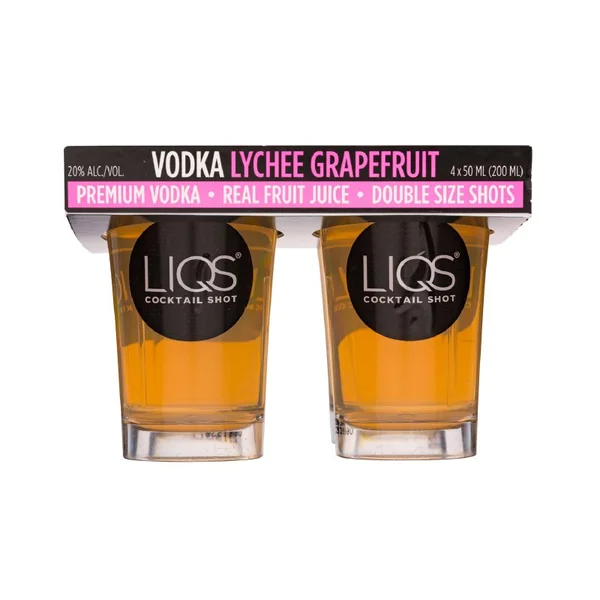 Liqs Vodka Lychee Grapefruit Shots 4pk 50ml