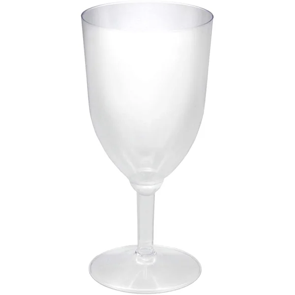 Party Essentials Hard Plastic One Piece 8-Ounce Wine Glasses, Clear, 8 Count