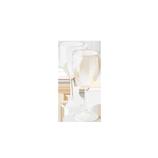Plastic Stemmed Glasses Pair