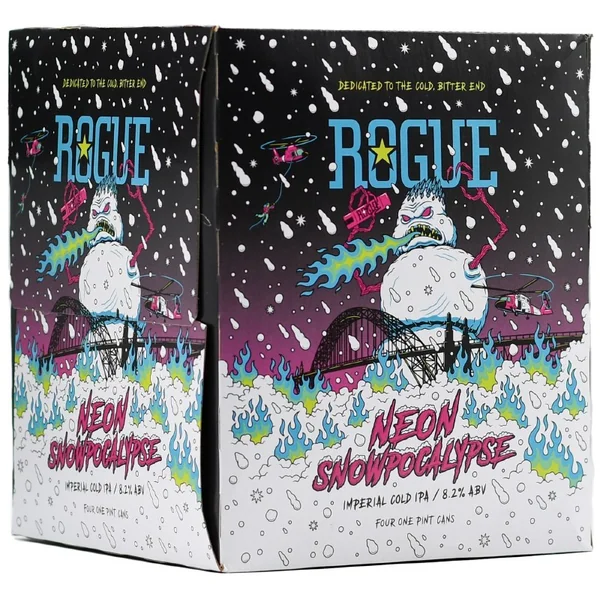 Rogue Neon Snowpocalypse Imperial Cold IPA 4pk 16oz Can
