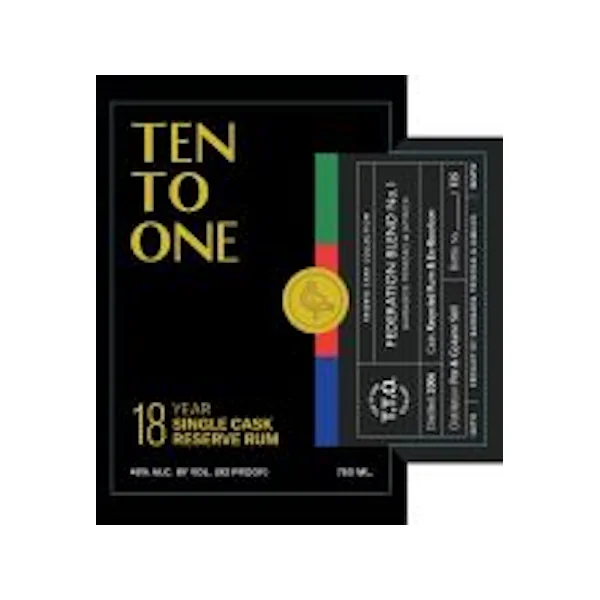 Ten To One Rum Reserve Single Cask 18 Year Federation Blend No. 1 750ml