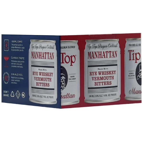 Tip Top Cocktails Manhattan 4pk 100ml Can