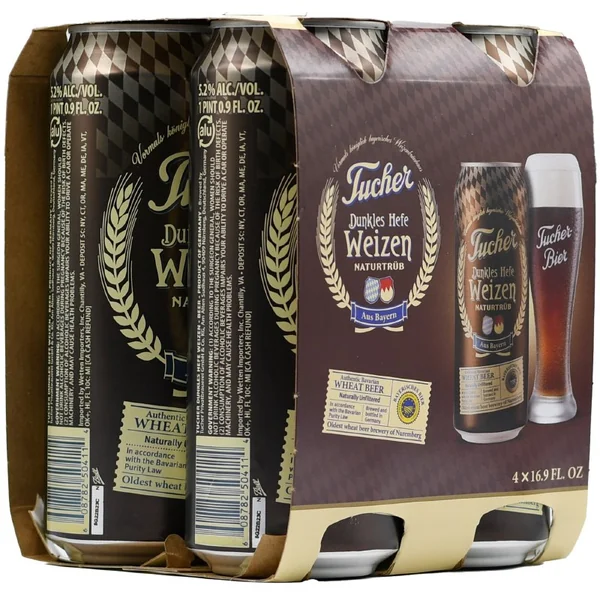 Tucher Dunkel Hefe Weizen 4pk 16oz Can