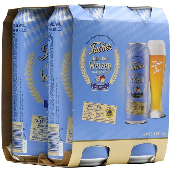 Tucher Helles Hefe Weizen 4pk 16oz Can