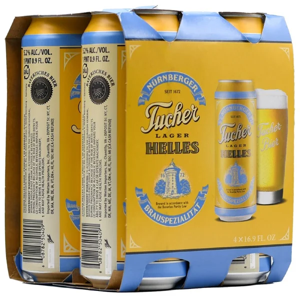 Tucher Helles Lager 4pk 16oz Can