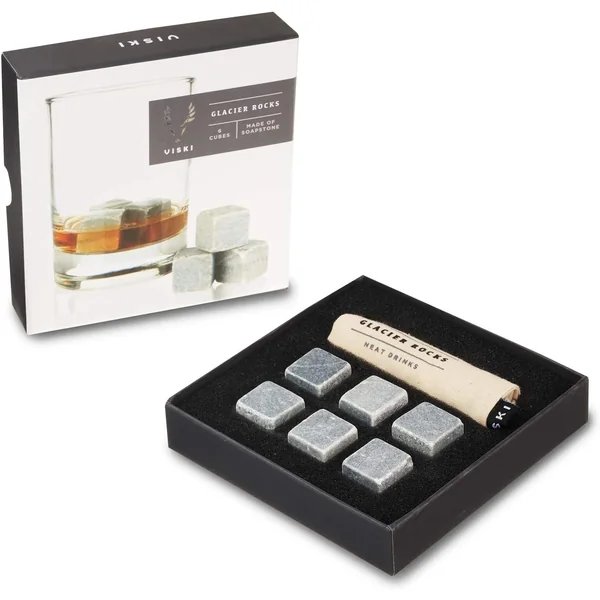 Viski Glacier Rocks Stainless Steel Cubes, 2"