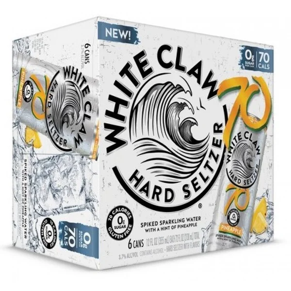 WHITE CLAW HARD SELTZER PINEAPPLE 6PK-12OZ CANS