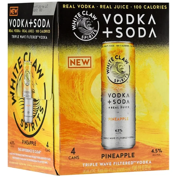 White Claw Vodka Soda Pineapple 4pk 12oz Can