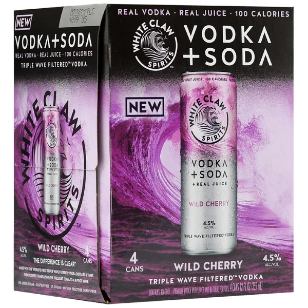White Claw Vodka Soda Wild Cherry 4pk 12oz Can
