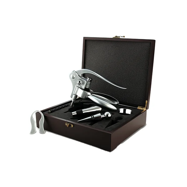 Wood Box Corkscrew Set